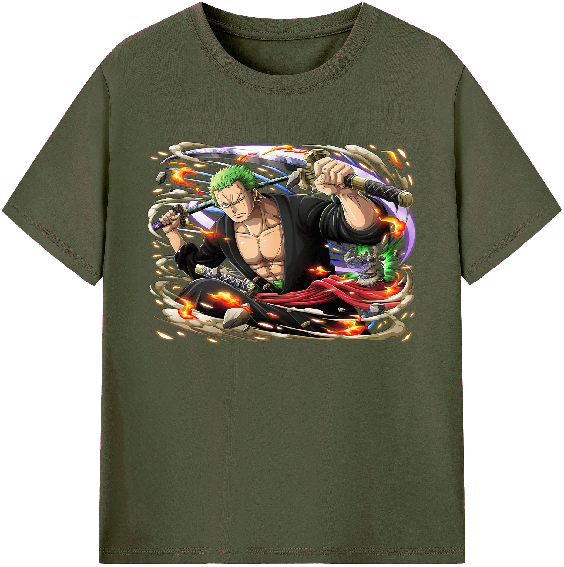 （画像用） ワンピース ロロノア・ゾロ ONE PIECE Roronoa Zoro 綿100％ メンズ半袖Tシャツ｜肌触りやわらか＆通気性